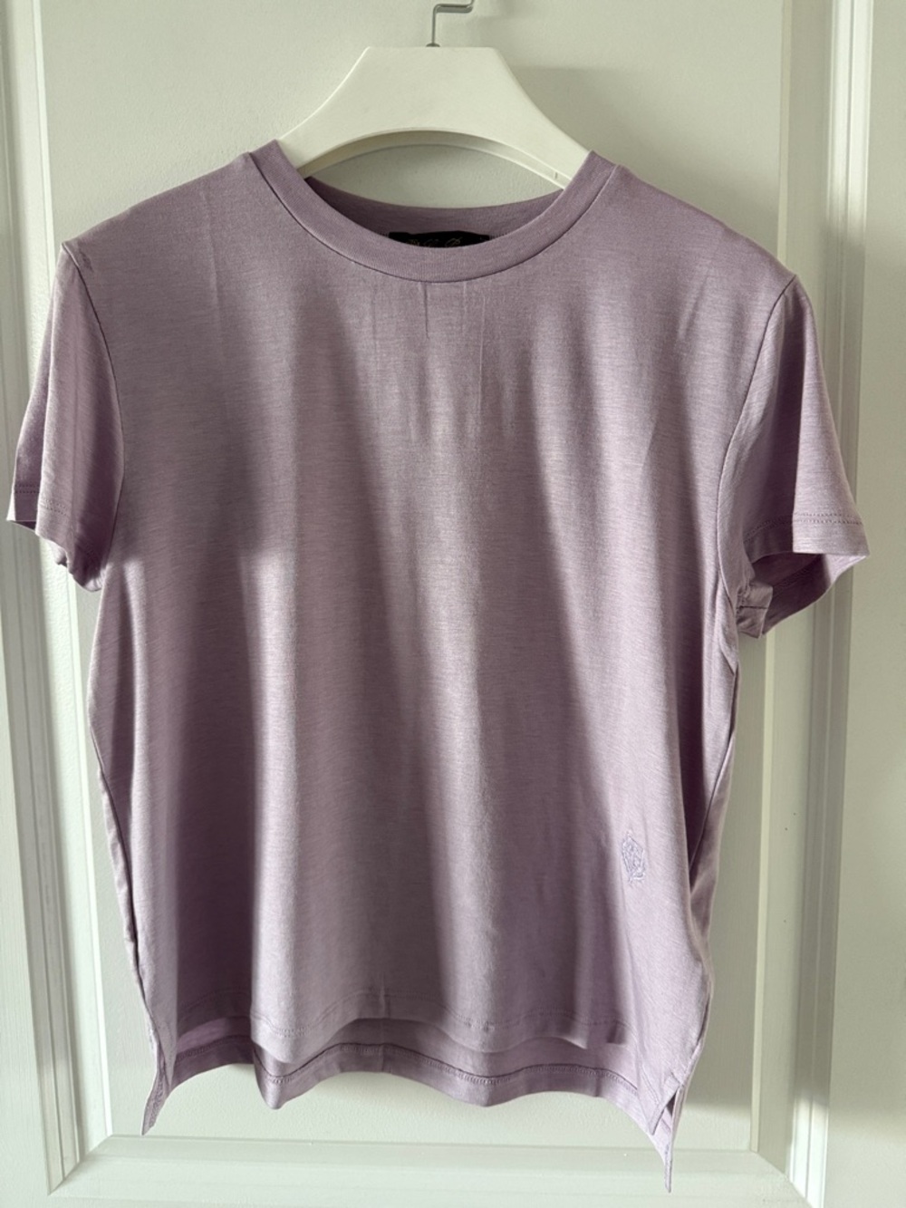 Loro Piana silk and cotton Lavender Short Sleeve Crewneck Tee